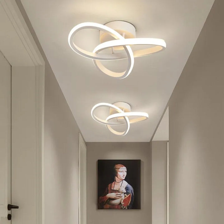 Lustre doméstico de led em três cores, estilo moderno, lâmpada de teto para quarto, instalação de superfície, ac 220v, lâmpada para sala de jantar