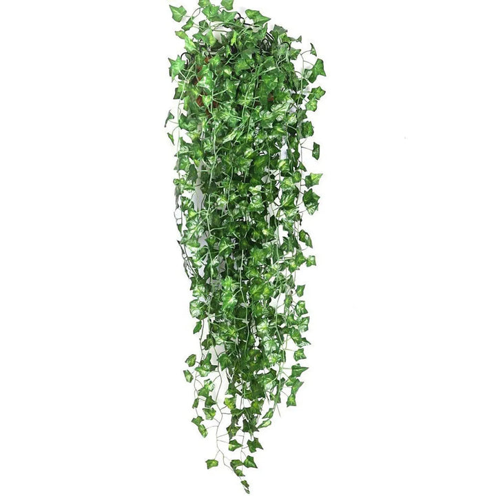 12 pçs de um metro verde artificial lvy falso pendurado folha de videira planta folhas guirlanda casa jardim decoração da parede folhagem falsa plantas penduradas